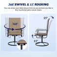 thumbnail image 6 of Techmilly Outdoor Dining Chairs , Patio Swivel Chairs Set of 2, Support 400lbs , Brown, 6 of 9