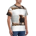 thumbnail image 2 of Bixox Men's Yak Printed Short Sleeve Skinny Athletic T-Shirt, 2 of 6