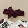 thumbnail image 5 of Infant Baby Girls Clothes 9 Months Baby Girls Skirt Outfit Sets 12 Months Long Sleeve Floral Romper Tops Suspender Skirt Headband 2PCS Set Red, 5 of 8
