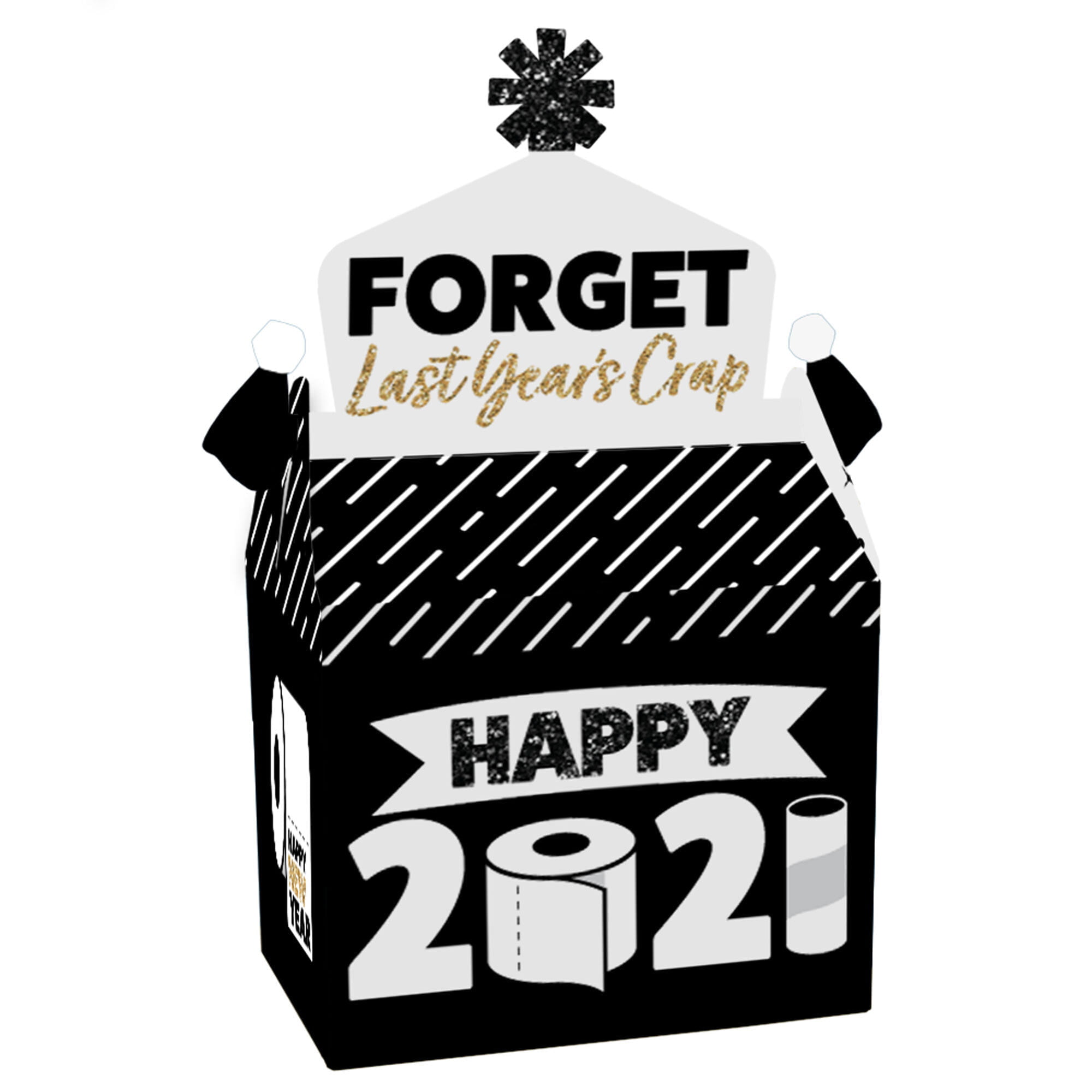 Party Mini Favor Boxes Set of 12 2021 New Year/’s Eve Party Treat Candy Boxes Big Dot of Happiness Rollin in The New Year