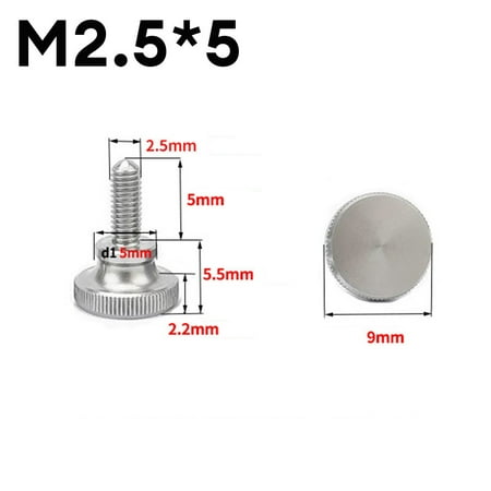 

Beisidaer M2.5 GB834 304 Stainless Steel Knurl Head Hand Tighten Glass Lock Thumb Screw