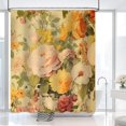 thumbnail image 3 of Floral Shower Curtain Watercolour Flowes Shower Curtains for Bathroom Vintage Hibiscus Bellis Perennis Lily Colourful Planta Flowers Decor Set with 12 Hooks 72x72 inches (B), 3 of 6