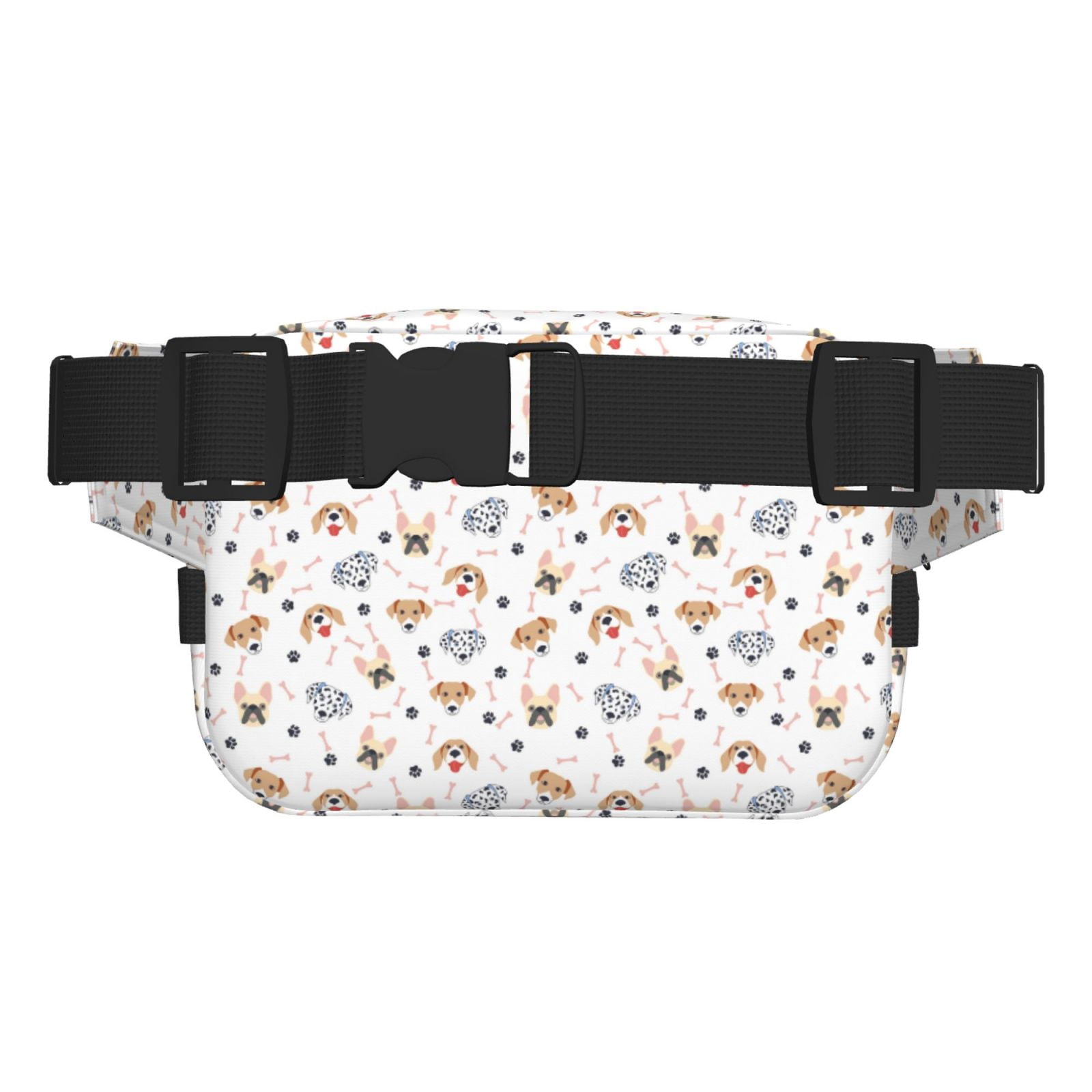 Picia Cute Cartoon Dogs Print Square Double-Layer Waist Bag Mini Adjustable Waist Belt Bag Exercise Running Travel Hiking