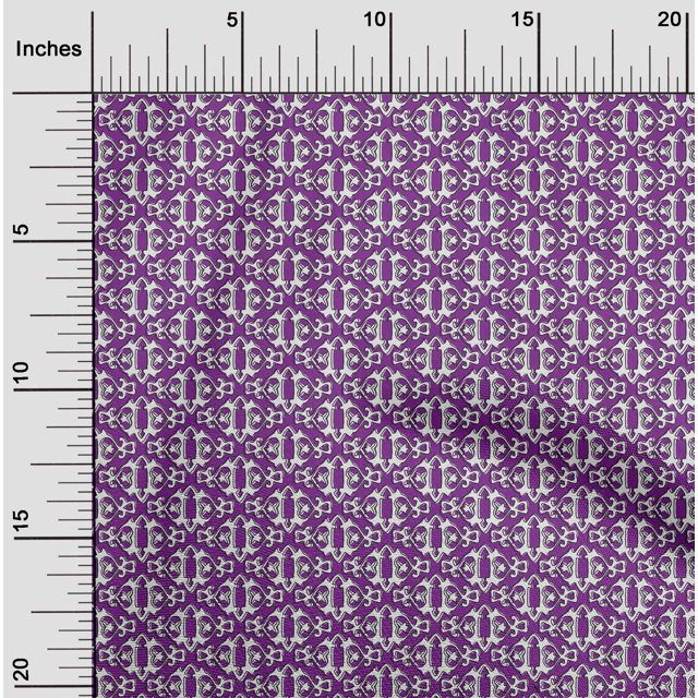oneOone Cotton Silk Fabric Floral Block Printed Fabric 1 Yard 42 Inch Wide