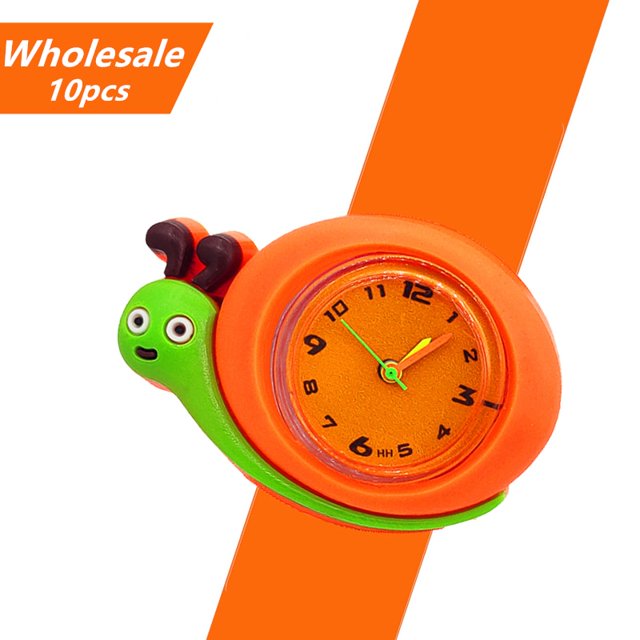 Venta al por mayor, 10 unids/lote, relojes de animales de dibujos animados en 3D para niños, relojes de cuarzo de goma para niños, regalo para niñas y niños, reloj bofetada para niños Gao Jinjia LED