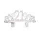 thumbnail image 5 of Tiara de cristal con diamantes de imitación para cumpleaños, corona de reina, diadema para graduación, peinetas para el cabello, broche para recuerdo de fiesta de cumpleaños número 21, 5 of 5