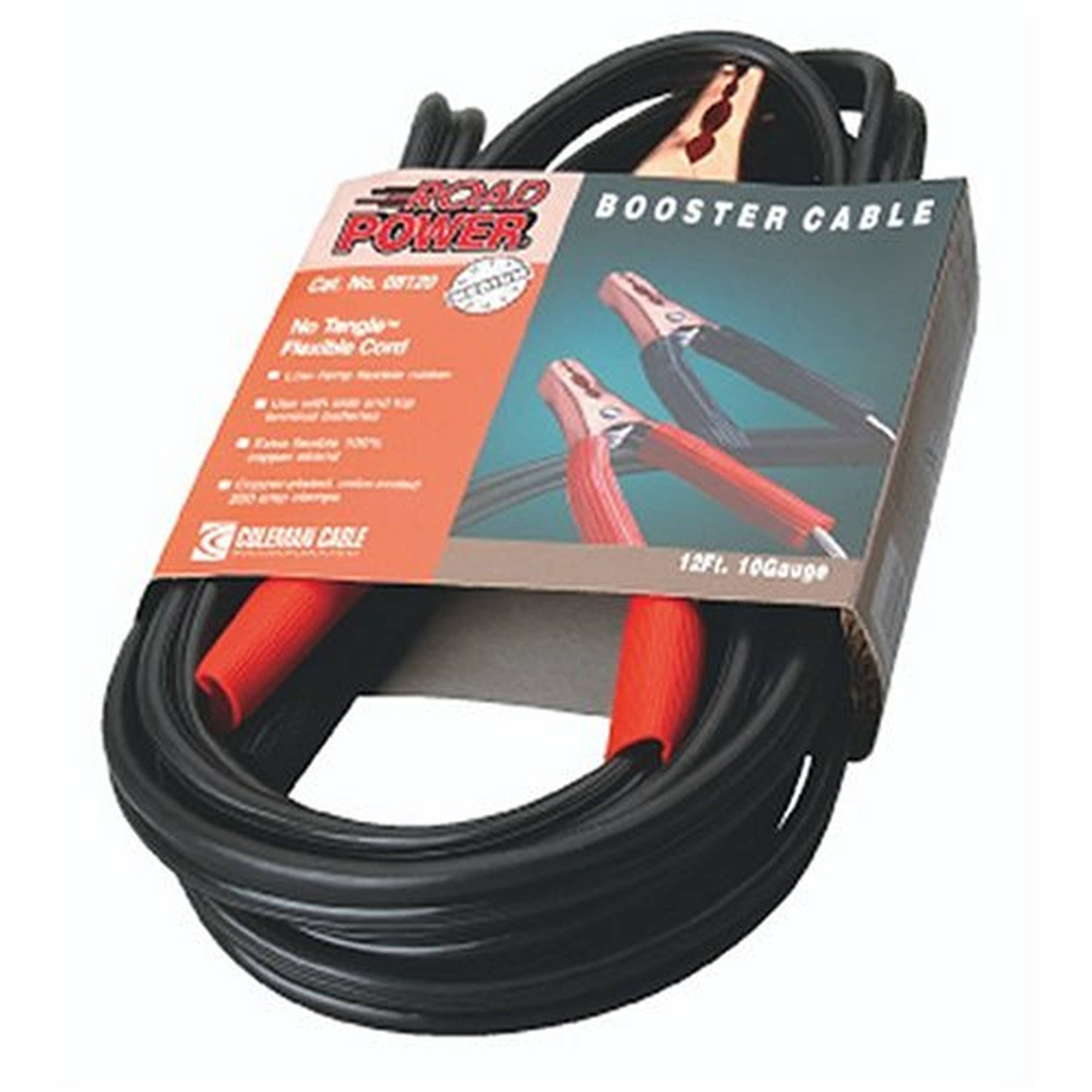 Coleman Cable 08120 12' LightDuty Booster Cables, 10Gauge