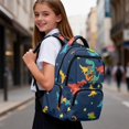 thumbnail image 5 of Jeiento Dinosaur Backpack for Boys, Blue 17 Inch Lightweight School Bag for Elementary Grades 3-6, Personalized Bag with 600D Breathable & Pockets, 5 of 7
