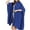 Blue, variant on Women Long Cape Large Size Solid Color Flip Collar Button Loose Comfortable Shawl Wraps Navy