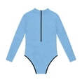 thumbnail image 4 of Swimsuit for Girls, Long Sleeve One Piece Rashguard, Solid Color Beach Vacation Swimsuit for Kids 2-13 Years, 4 of 7