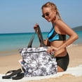 thumbnail image 3 of DODOING Unisex Large Beach Tote Bag Gym Bag Tote Bags Shoulder Bag Beach Bag with Zipper for Women Men Gym Picnic Travel Beach Shopping Work Daily Use, 3 of 7