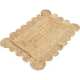 thumbnail image 2 of Scalloped Natural Jute Natural Color Home Decor Reversible Braided Woven Rigo Area Rug, 8X10, 2 of 4