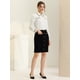 thumbnail image 3 of Faldas cortas elegantes de cintura alta para mujer con bolsillos Negro S, 3 of 5