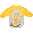 thumbnail image 1 of Baberos impermeables para niños de 1 a 3 años, ajustables, con bonitos estampados, para pintar, cocinar y hacer manualidades. Protege la ropa del bebé. Amarillo., 1 of 7