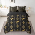 thumbnail image 2 of Feelyou Dragon Bedding Comforter Set 7pcs, Black Yellow Aztec Triangle Full Bedding Set, 2 of 8