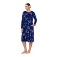 thumbnail image 4 of Aria Women’s Long Sleeve Stretch Velour 44" Sleepwear Nightgown, Sizes XS-5X, 4 of 7