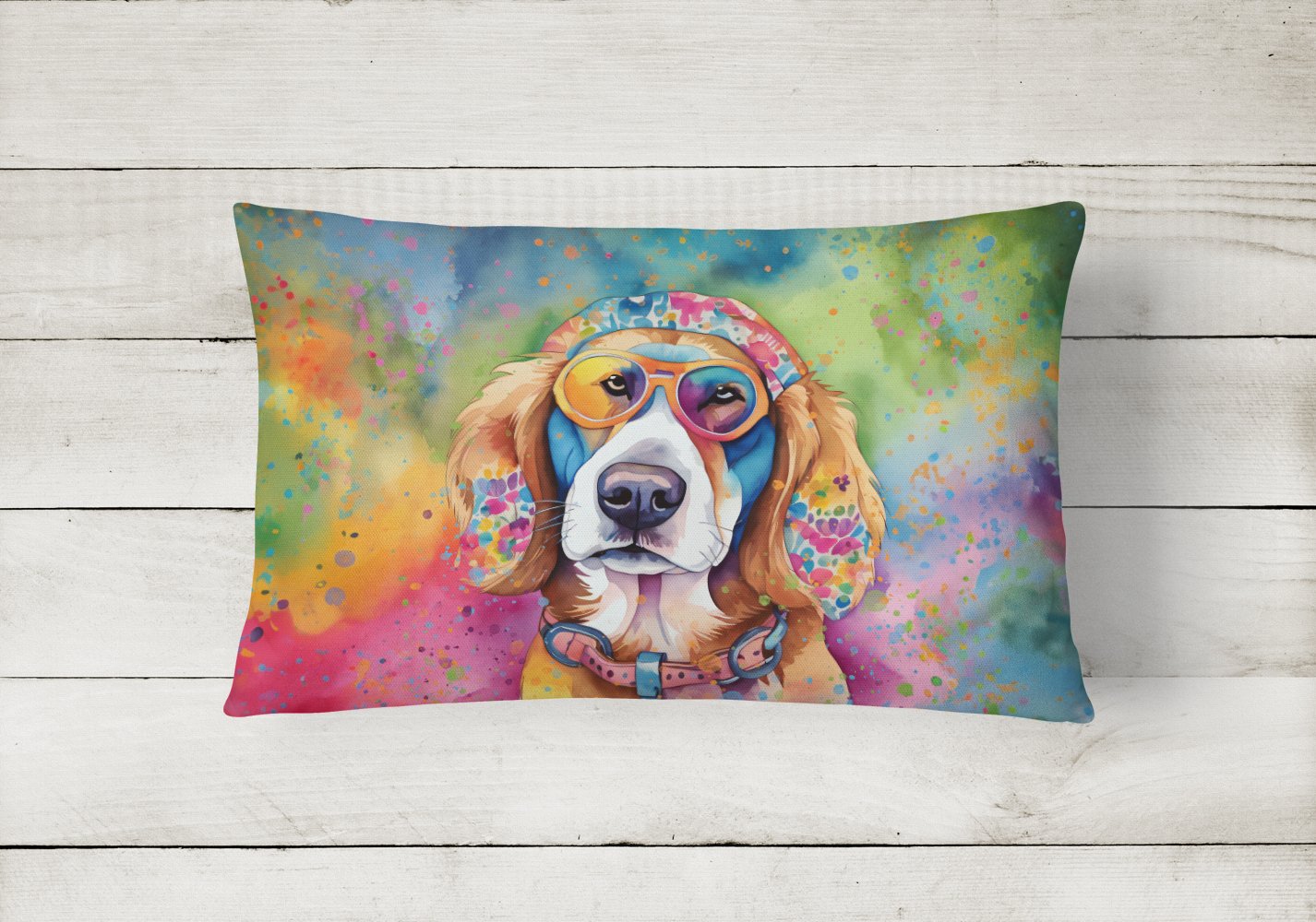 Hippie Dawg Fabric Decorative Pillow DAC2582