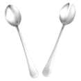thumbnail image 4 of FUEENIRVA 2pcs Flatware Shape Salad Spoons Metal for Fine Dining Experience, 4 of 8