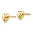 thumbnail image 2 of 14K Yellow Gold Heart Polished 3D Stud Post Earrings, 2 of 3