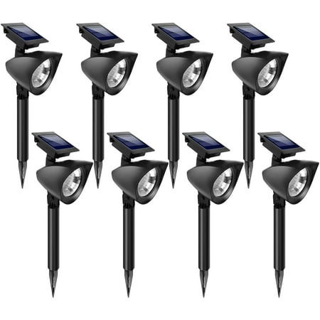 Simple Deluxe LED Solar Spotlights Outdoor Bright Adjustable In-Ground Light Landscape Lights Security Lighting Dark Sensing Auto On/Off for Patio Deck Yard Garden Driveway Pool Area, 8 Pack ,