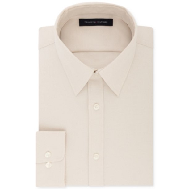 Tommy Hilfiger Mens Athletic Fit Flex Collar Dress Shirt Green Size 16x32 33 main image 0