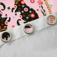 thumbnail image 4 of Feelyou Black Boho Cat Curtains Pack of 2 (52x84 Each), Pink Flower Window Curtains, 4 of 6