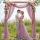 thumbnail image 4 of Tela para drapear con forma de arco de boda, gasa transparente, rosa empolvada, 5,5 x 6 m, 4 of 7
