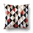 thumbnail image 1 of BSDHOME Taie d'Oreiller Motif Géométrique Triangles Noir Blanc Rouge Marron 16x16 Pouces, 1 of 1