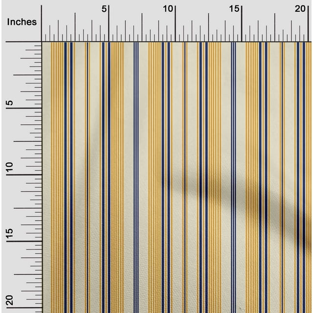 oneOone Organic Cotton Poplin Twill Fabric Multicolor Stripe Print Fabric BTY 42 Inch Wide