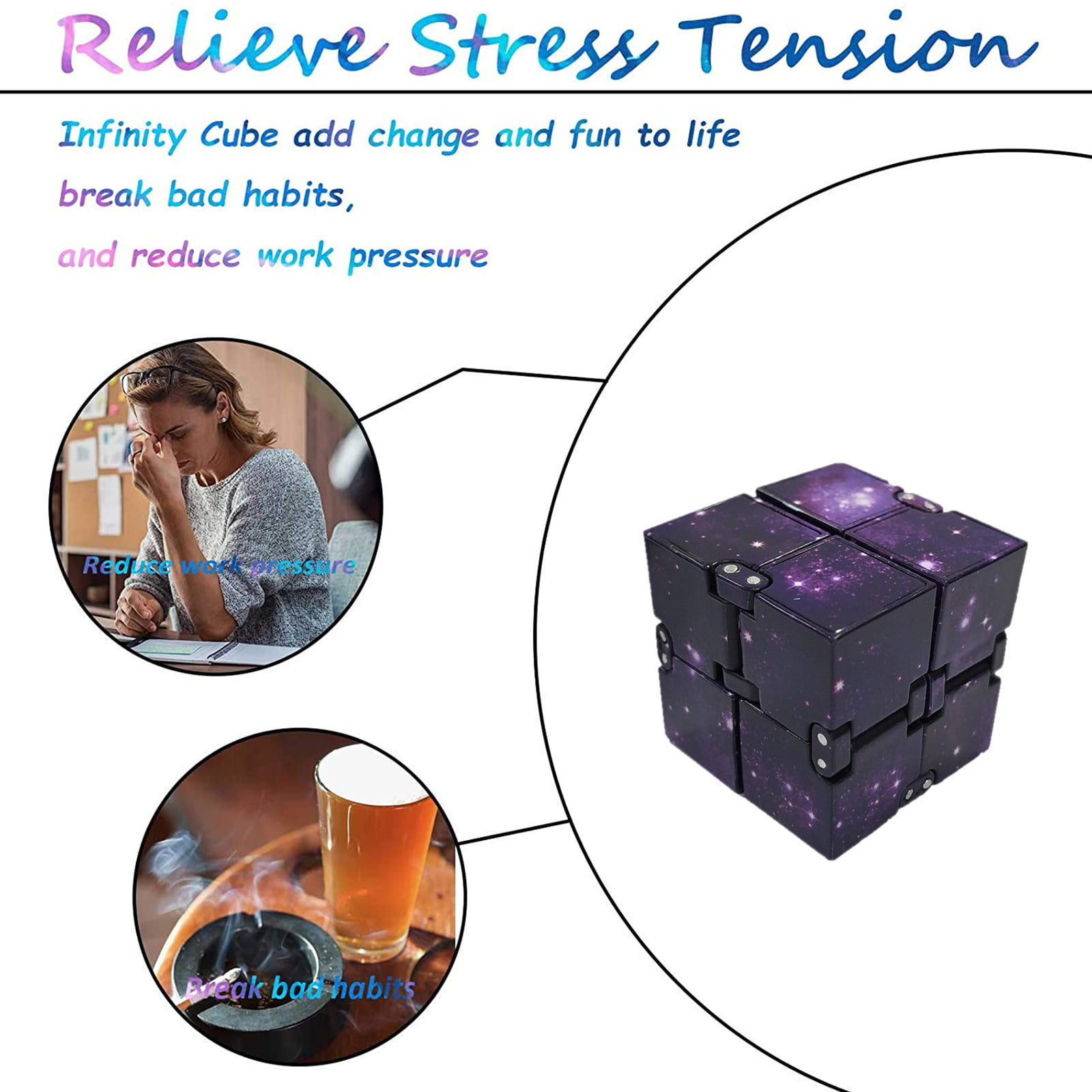 Luxury EDC Infinity Cube Mini Fidget Anti Anxiety Stress Funny Toy Stress Relief 