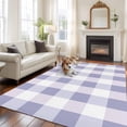 thumbnail image 3 of Purple Plaid Area Rug 6x9 FT, Non Slip Living Room Throw Carpet, Spring Summer Farmhouse Buffalo Checkered Washable Soft Large Floor Carpet Non-Shedding Rug for Bedroom Dining Room Play Room, 3 of 9