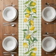 thumbnail image 6 of Summer Lemon Table Runner - 70 Inch Long, Kitchen Dining Table Runner Dresser Scarves, Country Botanical Fruit Green White Check Farmhouse Decor for Coffee Tables Wedding Party Banquet, 6 of 8