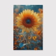 thumbnail image 2 of Sunflower Flower Canvas Wall Art 8x12 inches - Classic Elegant Rustic Sunflower Flower Watercolor Floral Canvas Print, 2 of 5