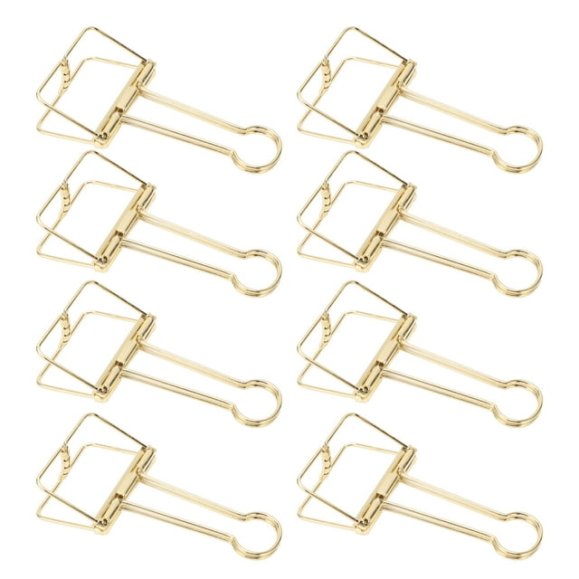 Wire Binder Clips, Paper Clamps Simple Style 30Pcs Strong Clamping Hollow Out for Office Gold,Rose Gold,Purple