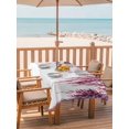 thumbnail image 2 of Outdoor Tablecloth with Umbrella Hole for Patio/Picnic/Party/Camping, Pink Waterproof Table Cloth Rectangle Table Cover Washable, Summer Botanical Leaves Watercolor (60"x 120"), 2 of 8