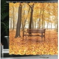 thumbnail image 4 of Ambesonne Fall Shower Curtain, Misty Autumn Park Rustic, 69"Wx84"L, Orange Brown, 4 of 5