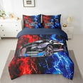 thumbnail image 2 of Erosebridal Teens Sports Bed in a Bag Twin size, Racing Car Bed Set, Red Blue Reversible Bedding Twin Size, Breathable Room Decoration, 7 Pieces, 2 of 4