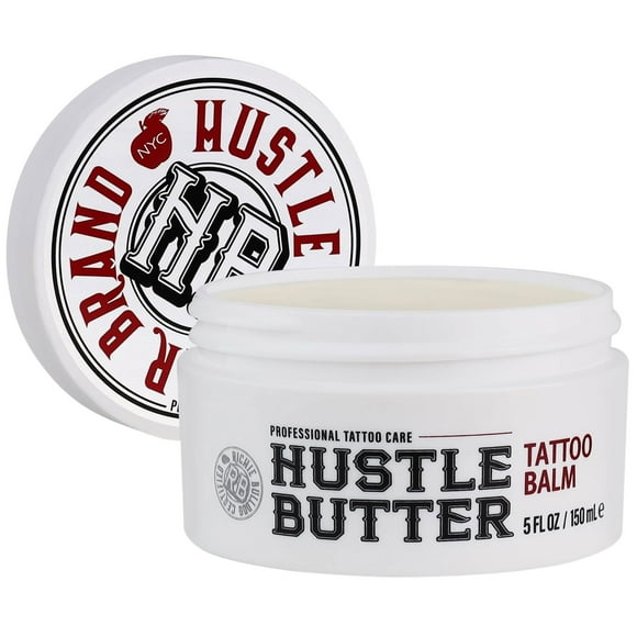 Hustle Butter Tattoo Aftercare Balm 5oz – Vegan Tattoo Healing Cream for New & Old Tattoos, Moisturizes & Protects, No Petroleum