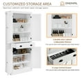 thumbnail image 2 of Oneinmil 72" Pantry Storage Cabinet, Tall Kitchen Pantry with Farmhouse Barn Doors for Kitchen, Rustic White, 2 of 7