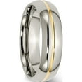 thumbnail image 4 of Titanium Polished Yellow Ip-Plated 6mm Grooved Band (Size 10) Made In China tb195-10, 4 of 5