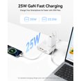 thumbnail image 5 of ORICO Power Brick, 25W GaN Power Strip, 8 in 1 Extension Cord with 4 AC Outlets and 2 USB-A and 2 USB-C Ports, 5ft Flat Plug White Outlet Extender for Home/Dorm/Travel-White (1 PCS), 5 of 10