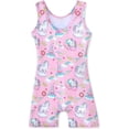 thumbnail image 2 of HOZIY Gymnastics Leotards for Girls with Shorts Toddlers Biketards Rainbow Unicorn Dinosaur Mermaid Leopard Flower Galaxy, 2 of 6