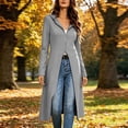 thumbnail image 2 of MaFYtyTPR Women's Longline Hooded Zip Up Cardigan Knit Coat Casual Fall Outerwear with Pockets 01-Gray XL, 2 of 6
