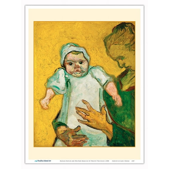 Madame Roulin and Her Baby Marcelle - From an Original Color Painting by Vincent Van Gogh c.1888 - Master Art Print (Unframed) 9in x 12in