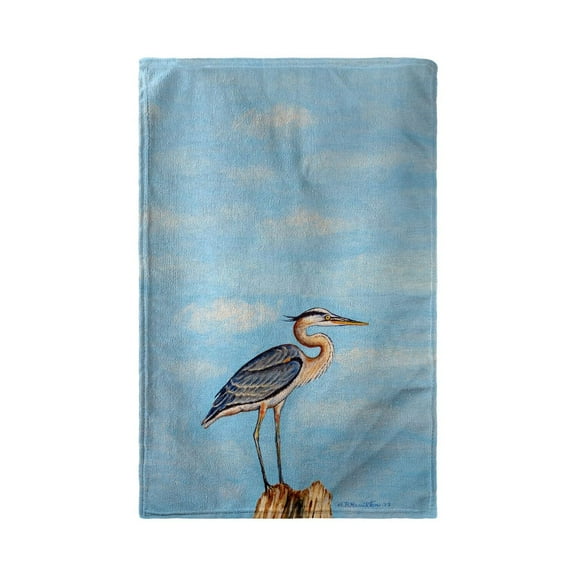 Betsy Drake BT627 30 x 50 in. Blue Heron on Stump Beach Towel