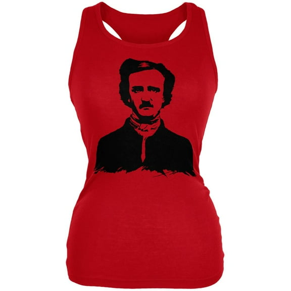 Halloween Edgar Allen Poe Red Juniors Soft Tank Top - 2X-Large