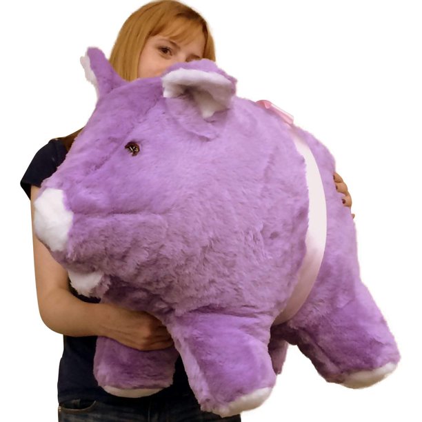 American Made Giant Stuffed Purple Pig 27 Inch Soft Big Stuffed Animal