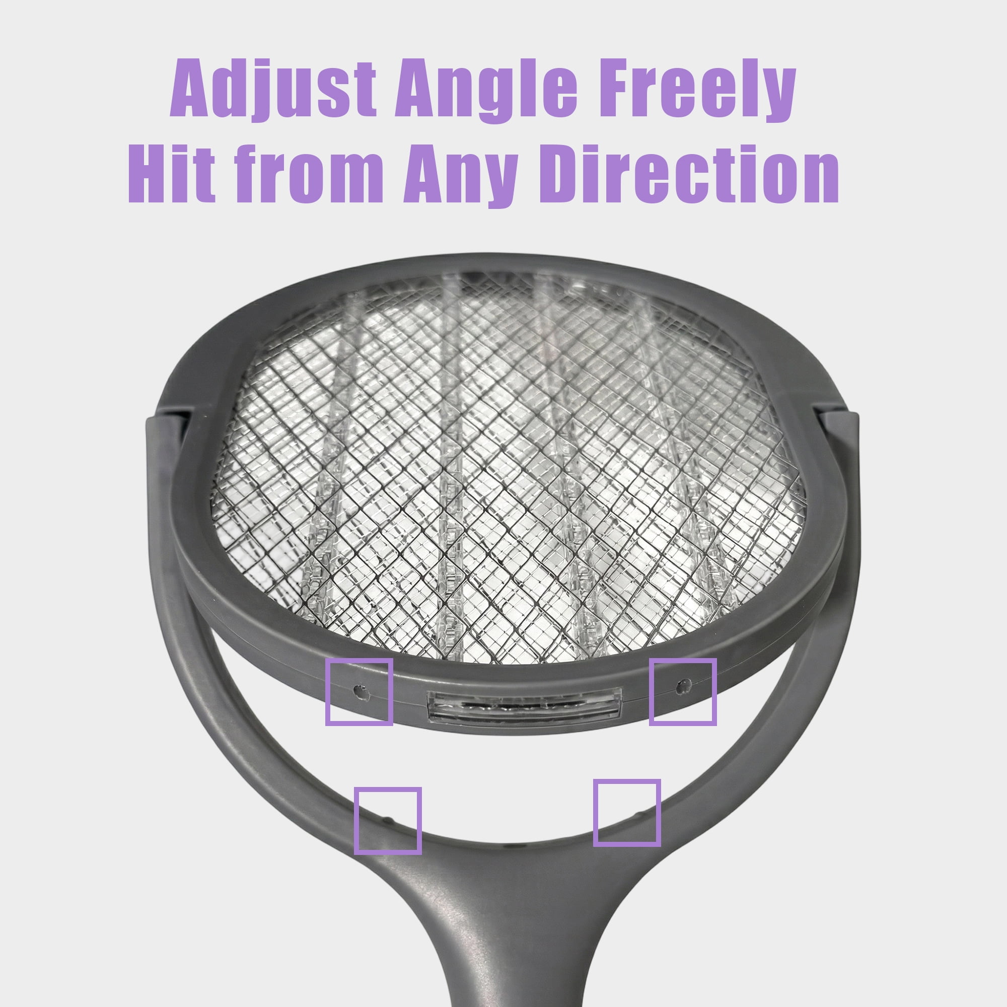 Retractable Electric Mosquito Swatter,USB Rechargeable Fly Zapper Swatter with Lamp,Handheld Bug Zapper Racket for Home,Bedroom,Garden and Camping