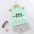 thumbnail image 2 of Toddler Boy Summer Outfits Baby Boys Cloting Set Outfit Crocodile Seagull Print Sleeveless Tank Top Grid Shorts 2 Piece Casual Summer Wear, 2 of 4