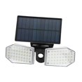 thumbnail image 3 of Luz solar exterior de doble cabezal, reflector con energía solar, luz de inundación solar, focos LED de pared para cuadrados de cancha de baloncesto 78LED, 3 of 8